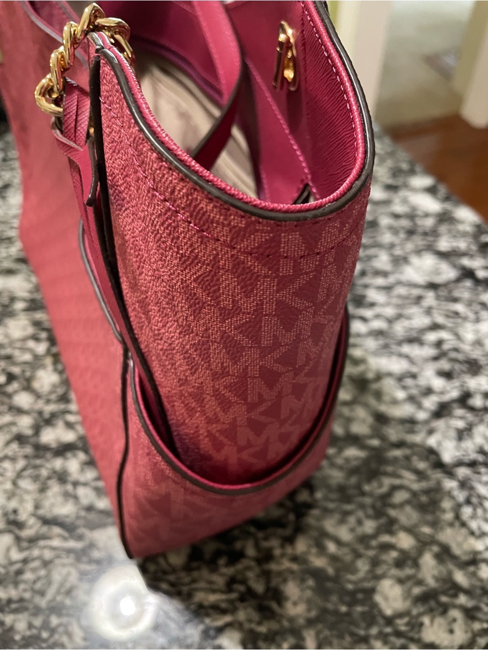 Michael Kors Red Signature Chain-Handle Tote - Picture 14 of 14
